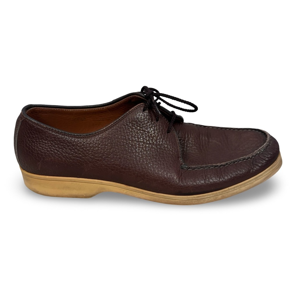 Alden Offshore Deck Grip Mens 10.5 D Dark Brown Pebbled Leather Boat Shoes USA